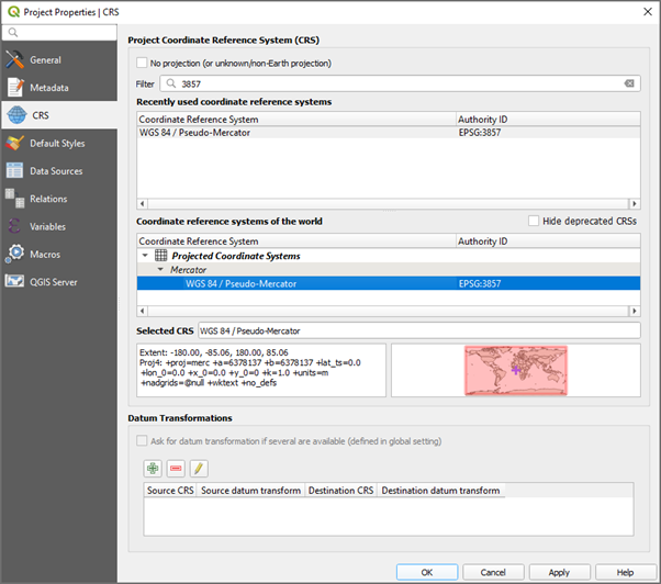 QGIS properties