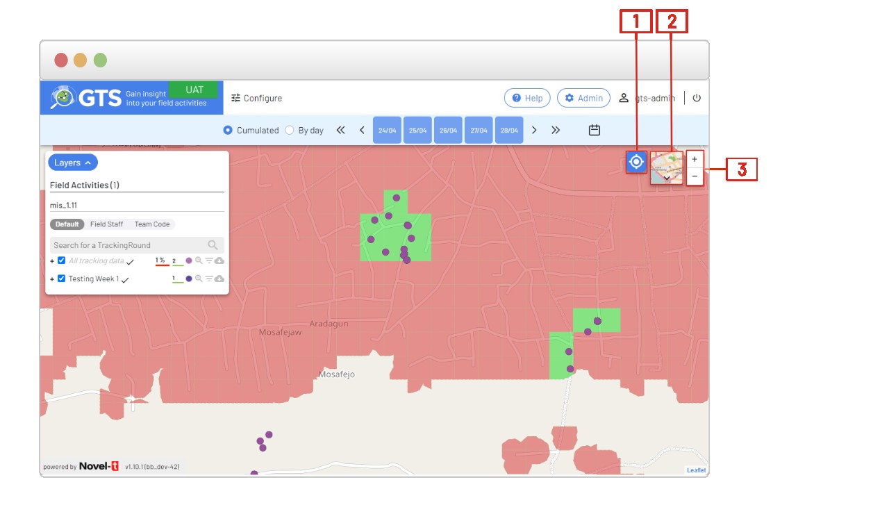 Basemap and Zoom controls