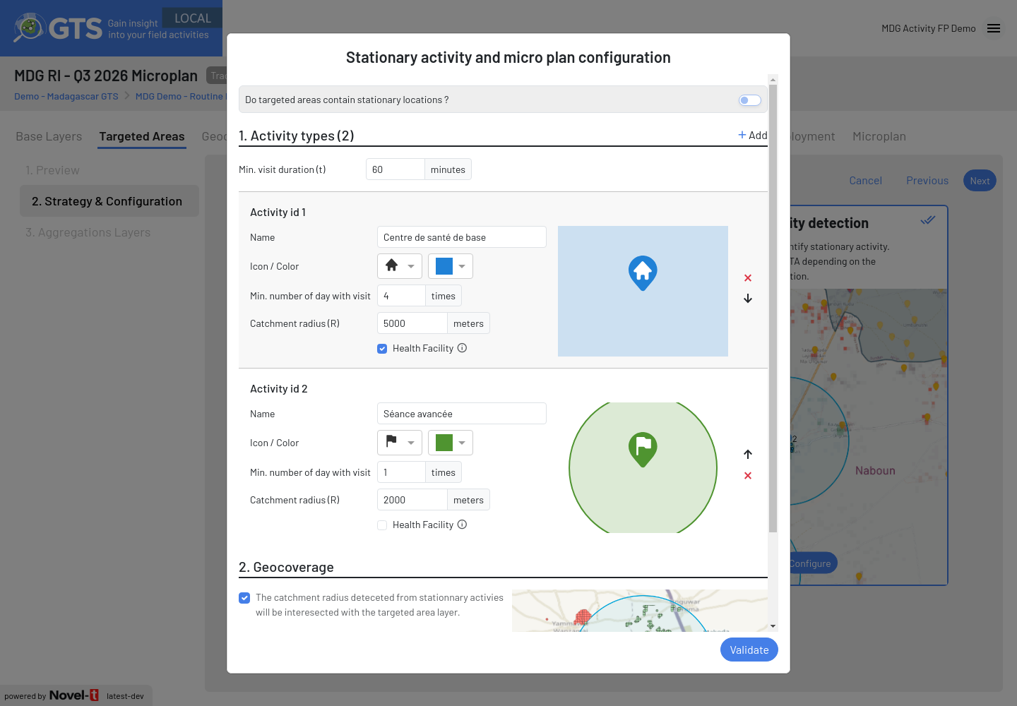 Stationary activity detection rules of the MDG RI round