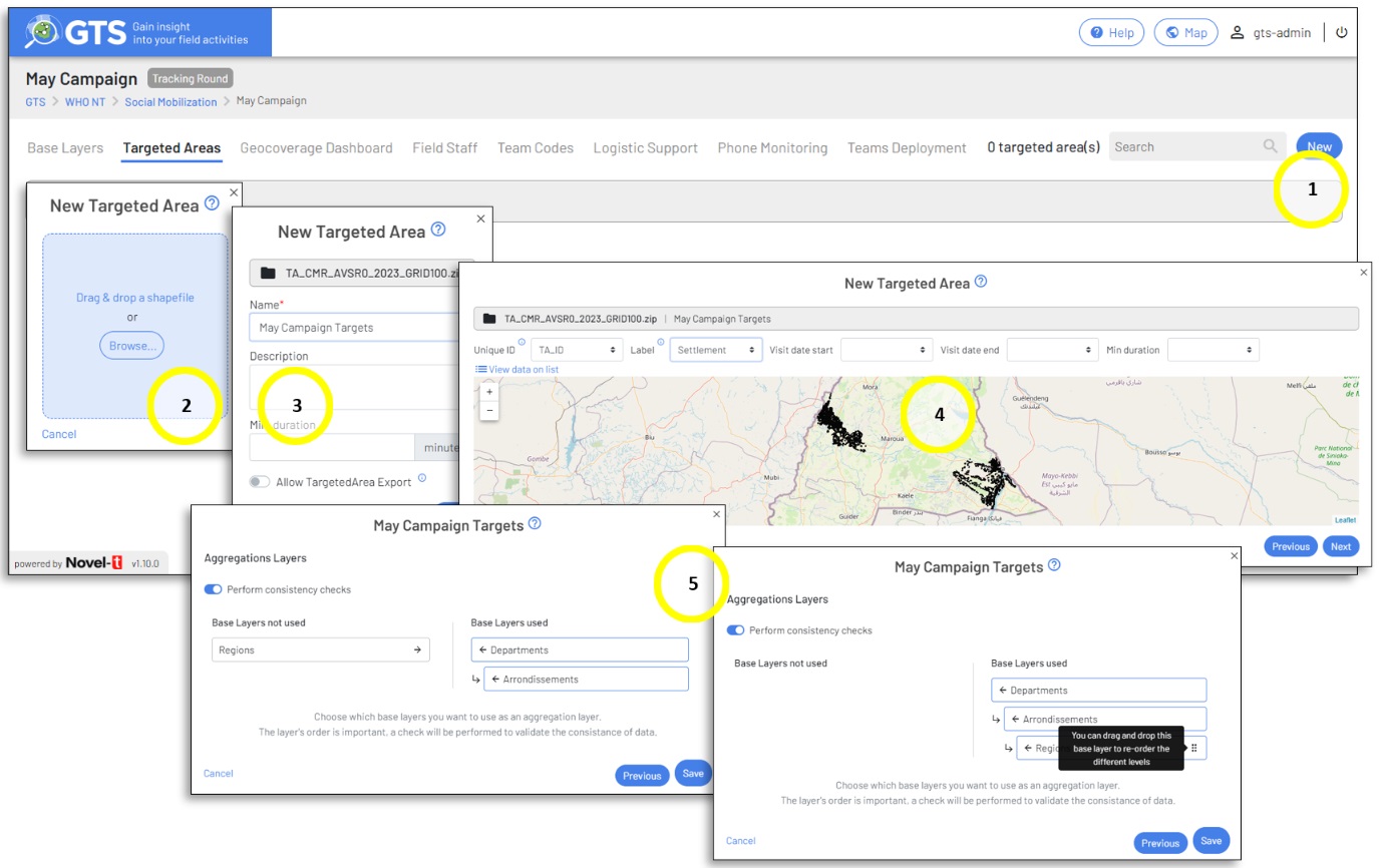 Adding a new Targeted Areas shapefile at the Tracking Round level