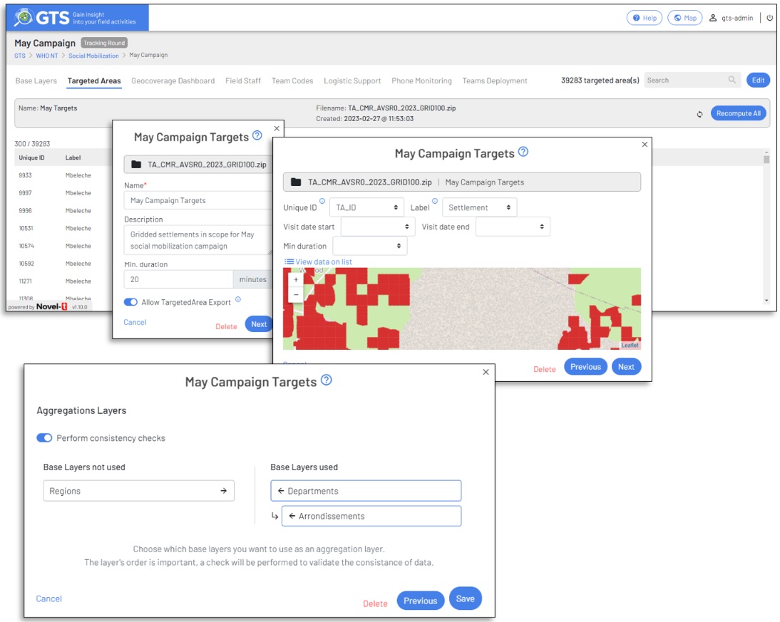 Editing and deleting Targeted Areas