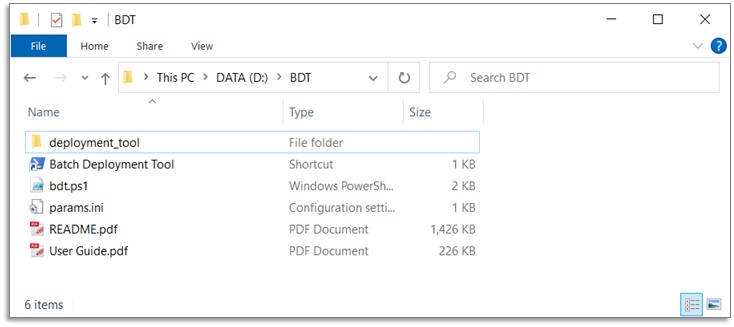 Batch Deployment Tool artefacts